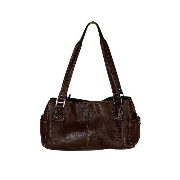 Fossil Brown Pebbled Leather Double Handle Shoulder Bag and Wallet Set - Picture 3 of 14